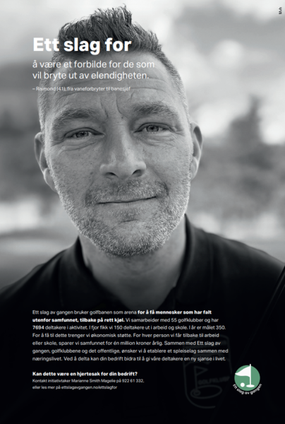 Raimond Nybakk. Annonse Finansavisen 01.06.24. Ett slag for